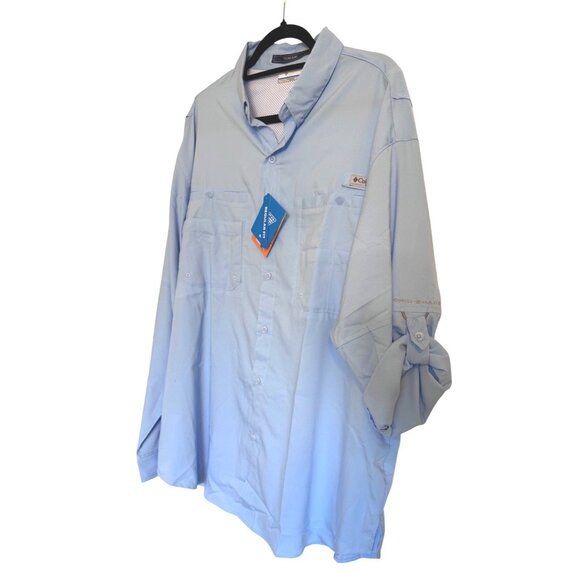 Columbia Tamiami II Shirt Men’s Size XL Tall Button Up Omni Shade Blue PFG 40 UP - Picture 10 of 11